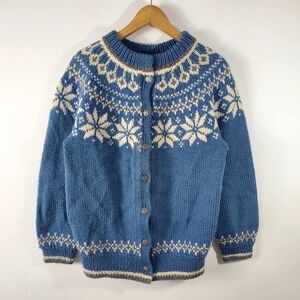 Vintage Dale of Norway 90s wool jumper Blue white Wool Sweater M